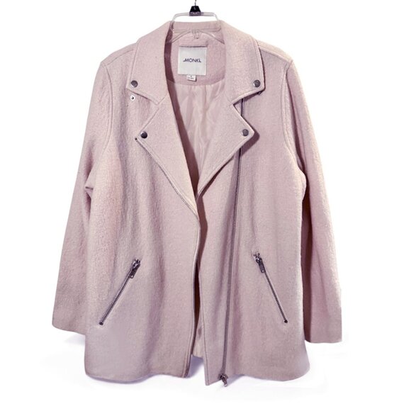 Monki Women’s Tweed Pink Biker Jacket NWOT - Size M - Picture 3 of 5